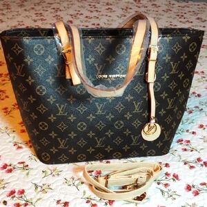 Brown Monogram Tote Fashion Bag W Crossbody Strap, N W O T !